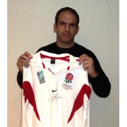 MARTIN JOHNSON SIGNED ENGLAND 2003 RUGBY UNION WORLD CUP WINNERS SHIRT
