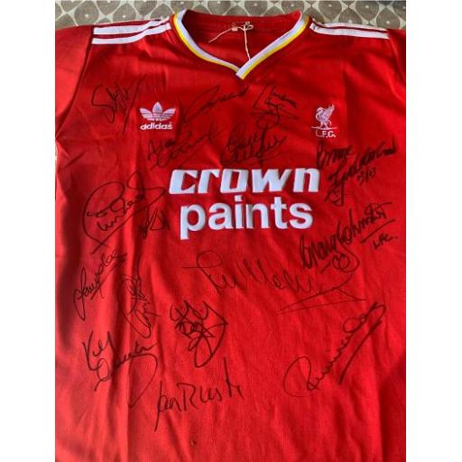 MULTI SIGNED LIVERPOOL FC DOUBLE WINNING SQUAD 1985/86 HOME SHIRT