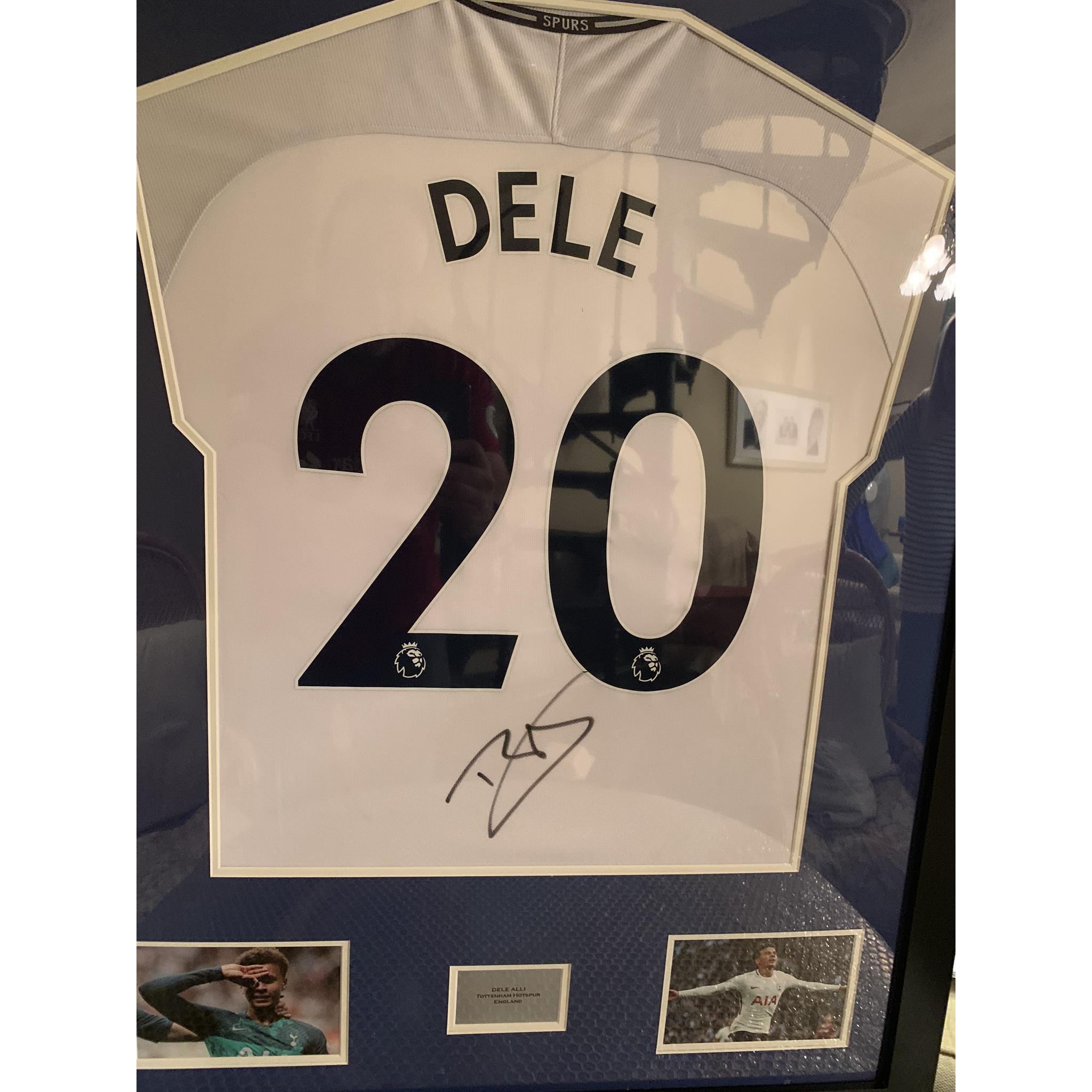 FRAMED & SIGNED DELE ALLI TOTTENHAM HOTSPUR NUMBER 20 HOME SHIRT